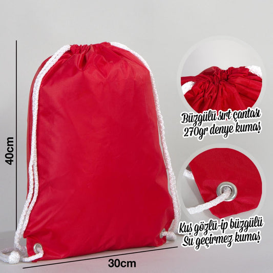 İmperteks 30x40 Kuş Gözlü Büzgülü Sırt Çantası - Kırmızı - istecanta.com