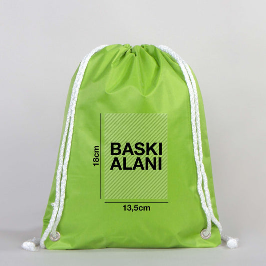 İmperteks 30x40 Yeşil Kuş Gözlü Büzgülü Sırt Çantası (Özelleştirilebilir) - istecanta.com