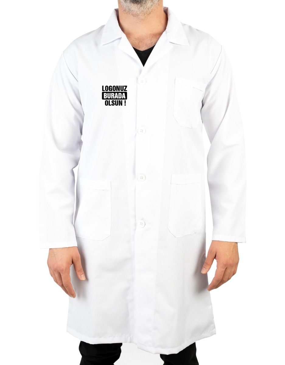 Beyaz Erkek Önlük, Öğretmen Doktor İş Önlüğü (Özelleştirilebilir) - istecanta.com