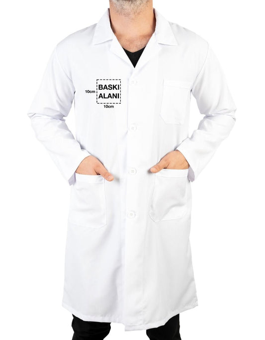 Beyaz Erkek Önlük, Öğretmen Doktor İş Önlüğü (Özelleştirilebilir) - istecanta.com