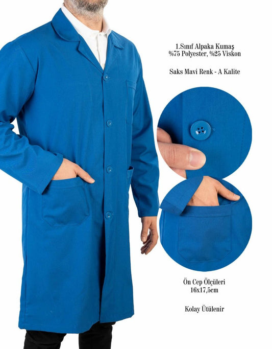 Saks Mavi Erkek İş Önlüğü, İş Elbiseleri Modelleri - istecanta.com