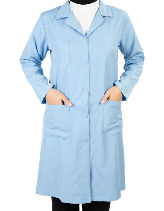 Açık Mavi Alpaka Kadın İş Önlüğü - istecanta.com