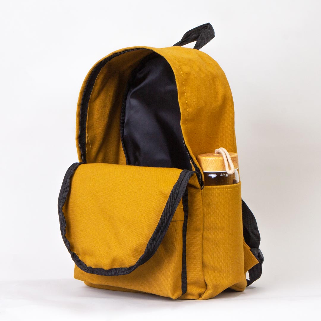 Kanvas Sırt Çantası Hardal - 28x43x10 cm - istecanta.com