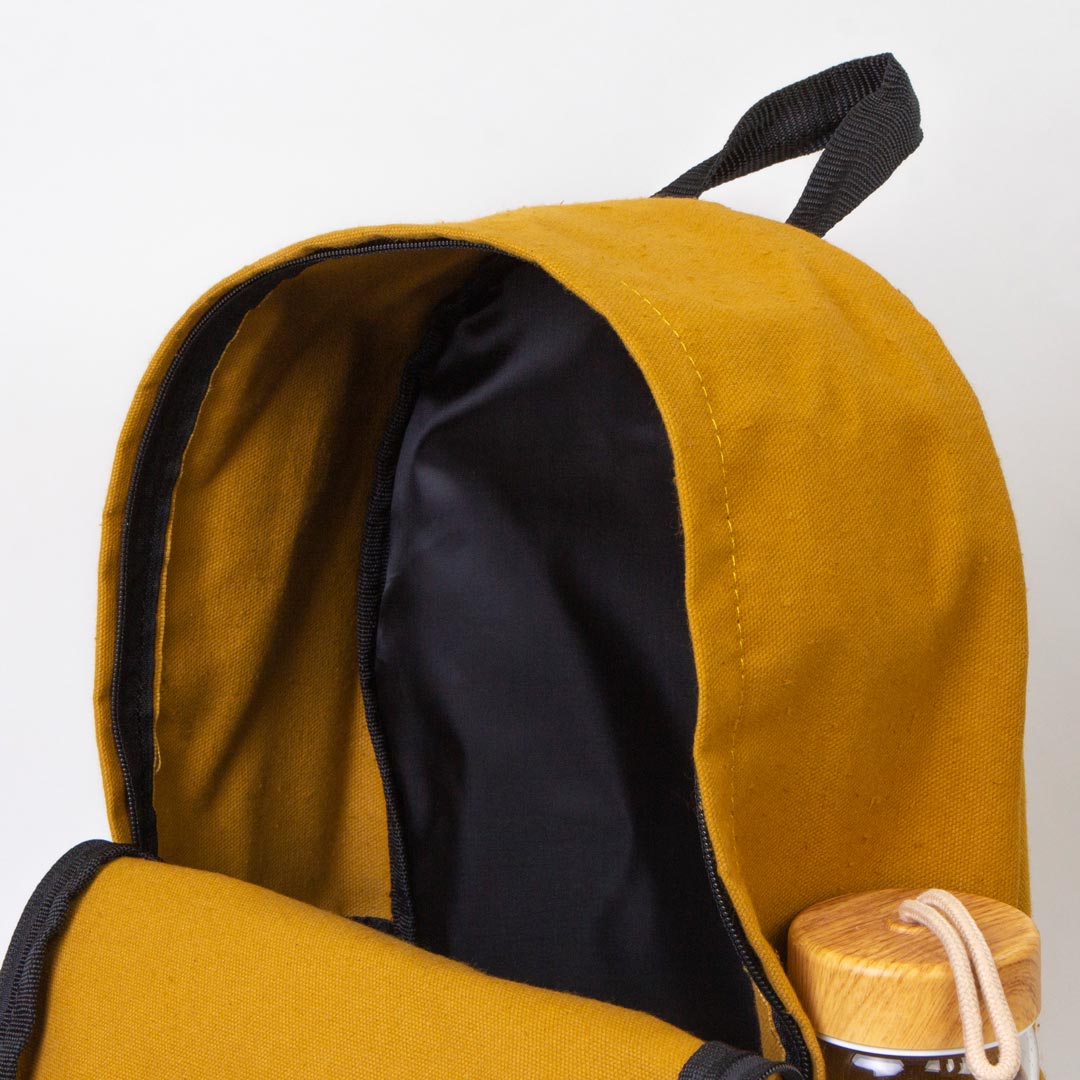 Kanvas Sırt Çantası Hardal - 28x43x10 cm - istecanta.com