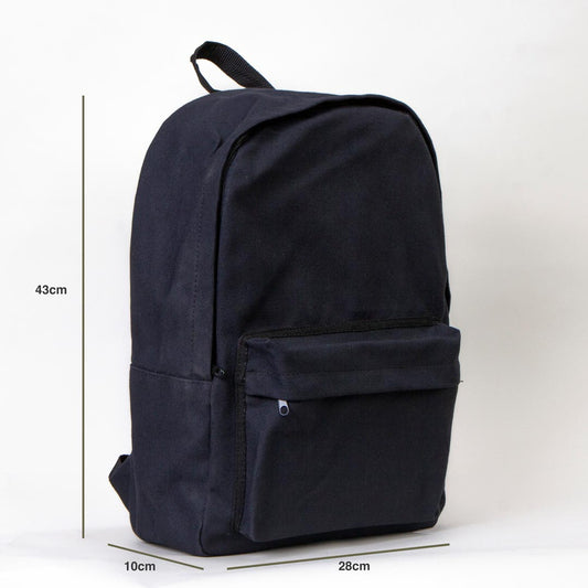 Kanvas Sırt Çantası Lacivert - 28x43x10 cm - istecanta.com