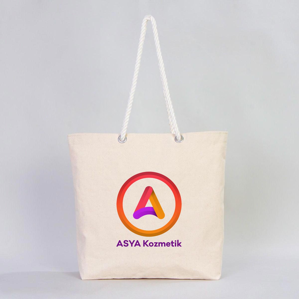 Kanvas Alışveriş Çantası - Halat Kulplu - istecanta.com