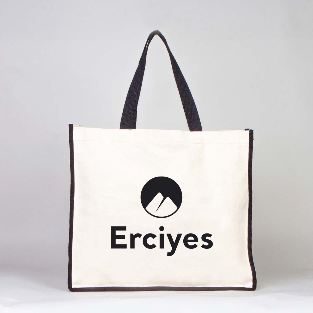 Kanvas Siyah Biyeli Alışveriş Çantası - istecanta.com