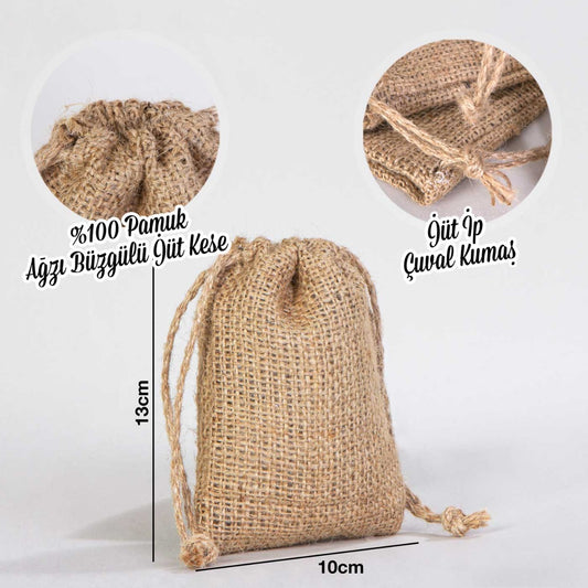 Promosyon Jüt (Çuval) Kese 10x13 cm - Çuval İpli - istecanta.com