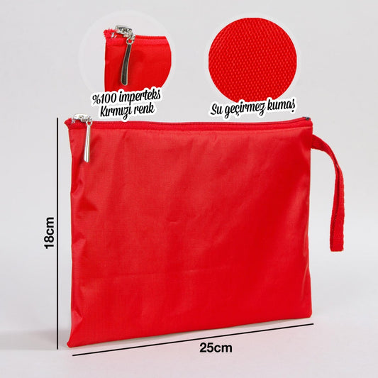 Kırmızı İmperteks Clutch - 25x18 cm - istecanta.com