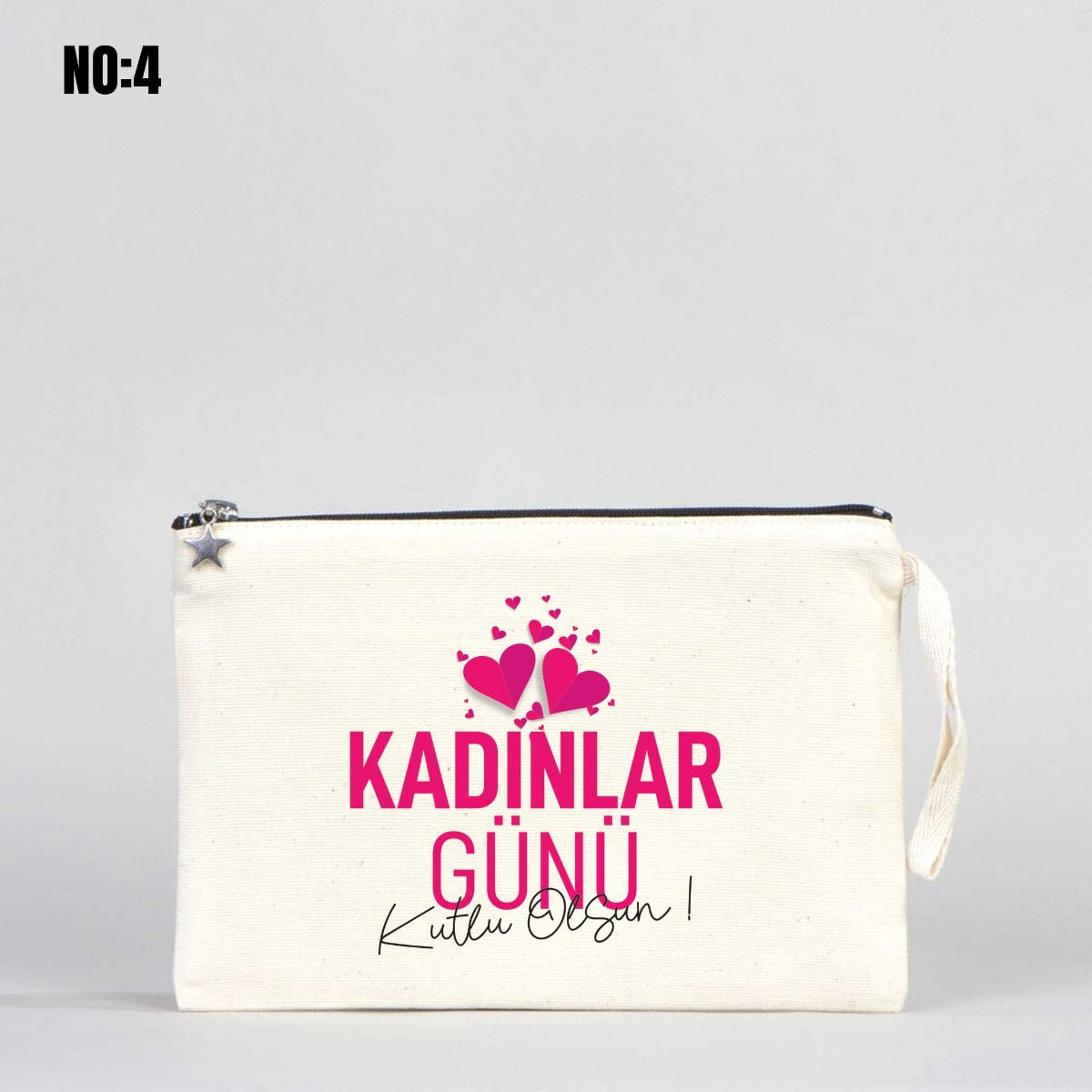 Kadınlar Günü Hediyesi Clutch Kanvas Çanta (25x18 cm) - istecanta.com