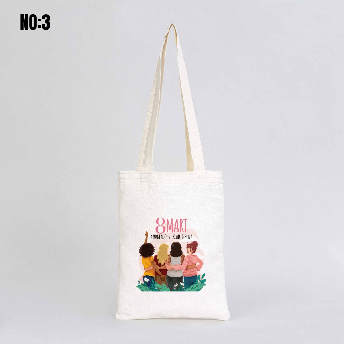 Kadınlar Günü Kitap Çantası - Ham Bez Çanta 20x25 cm - istecanta.com