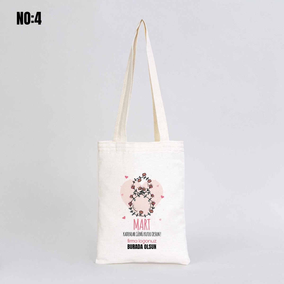 Kadınlar Günü Kitap Çantası - Ham Bez Çanta 20x25 cm - istecanta.com