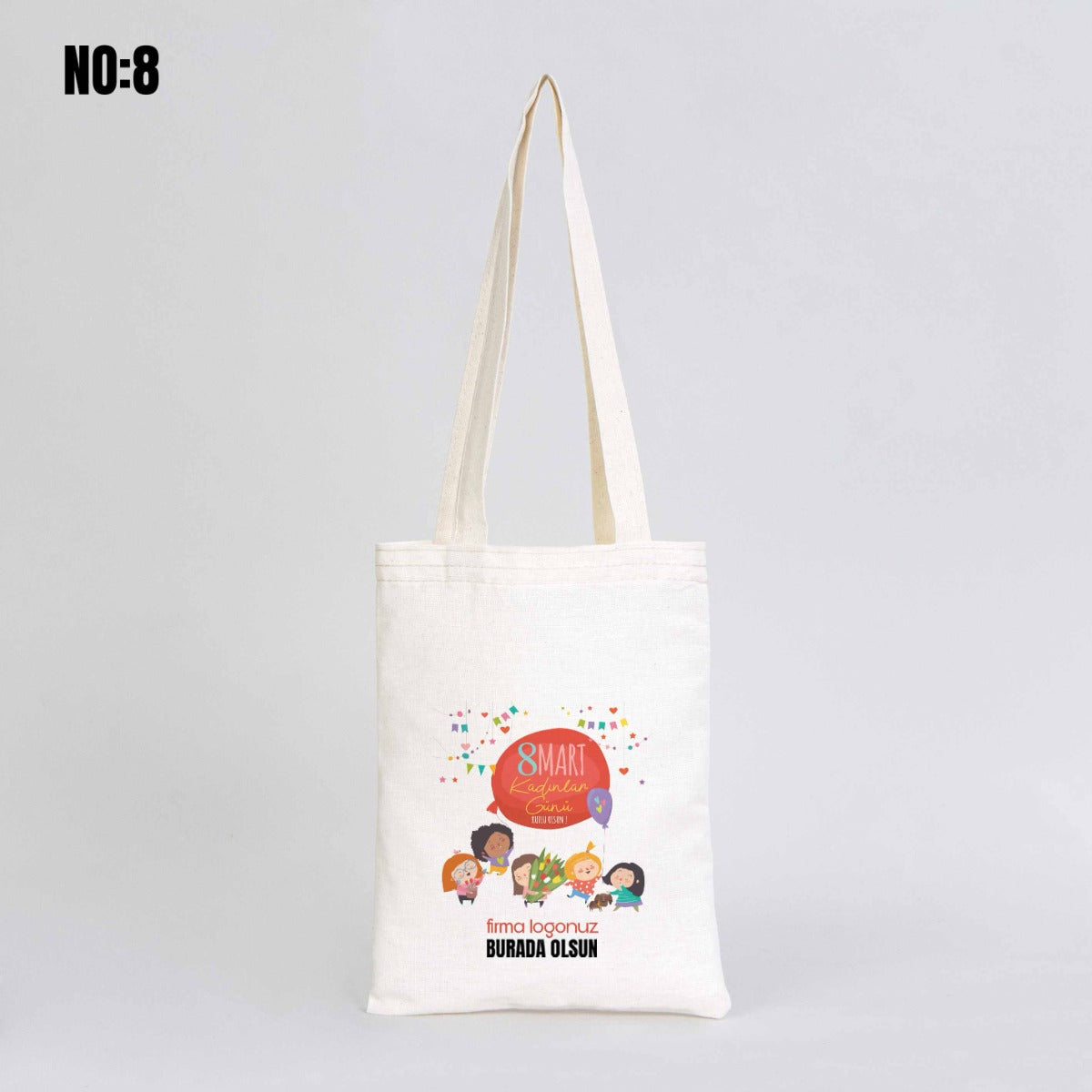 Kadınlar Günü Kitap Çantası - Ham Bez Çanta 20x25 cm - istecanta.com