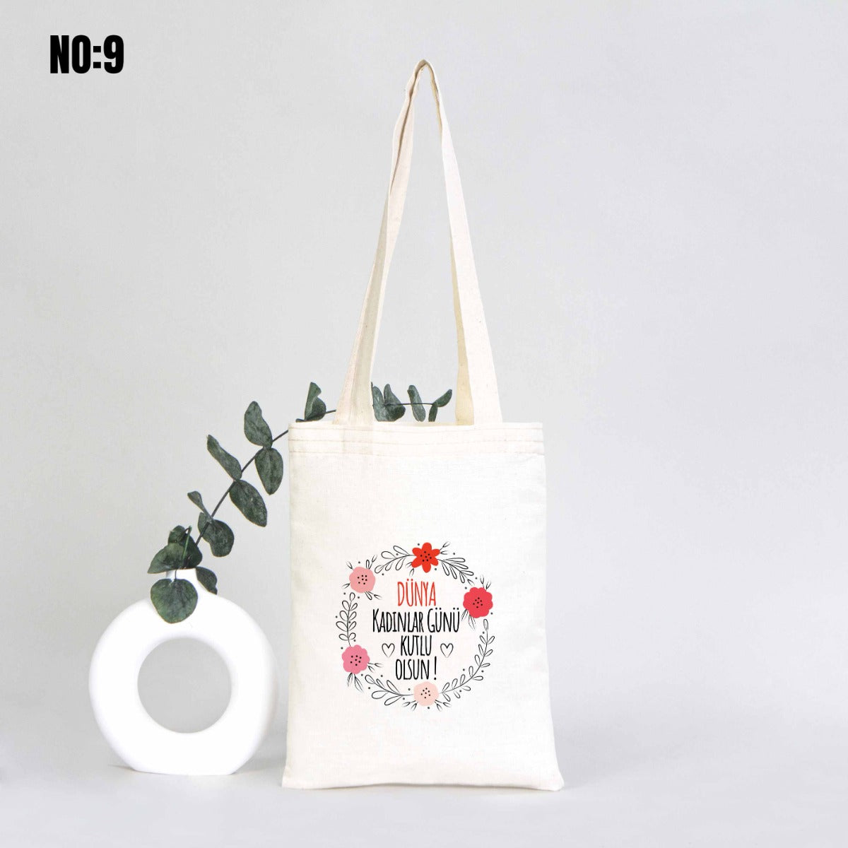 Kadınlar Günü Kitap Çantası - Ham Bez Çanta 20x25 cm - istecanta.com