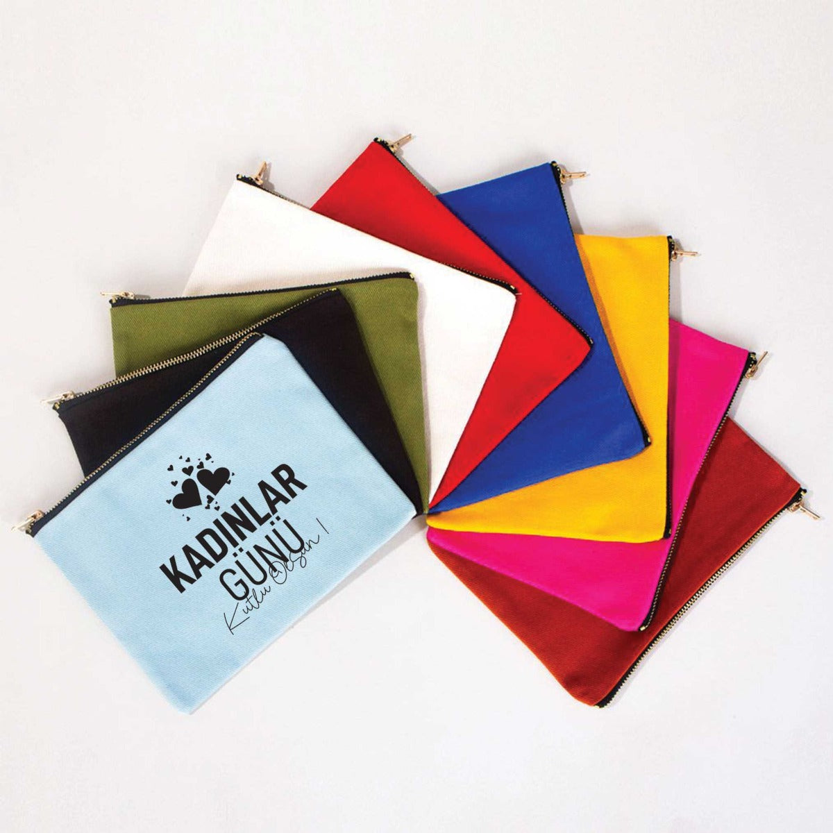 Kadınlar Gününe Özel Renkli Star Clutch - 21x15 cm - istecanta.com
