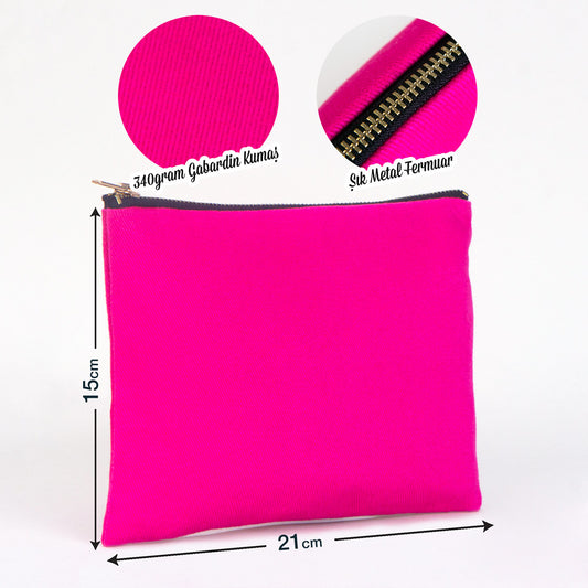 Star Clutch 21x15 Fuşya - Metal Fermuar - istecanta.com