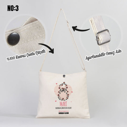 Kadınlar Günü Kanvas Heybe - istecanta.com