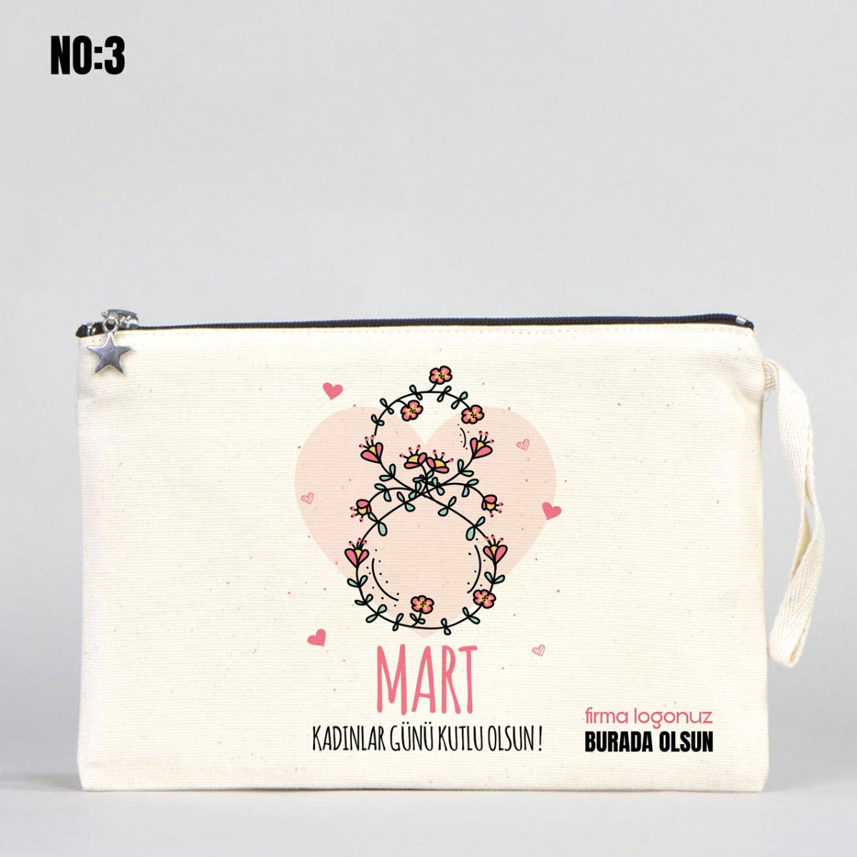 Kadınlar Günü Hediyesi Clutch Kanvas Çanta (25x18 cm) - istecanta.com