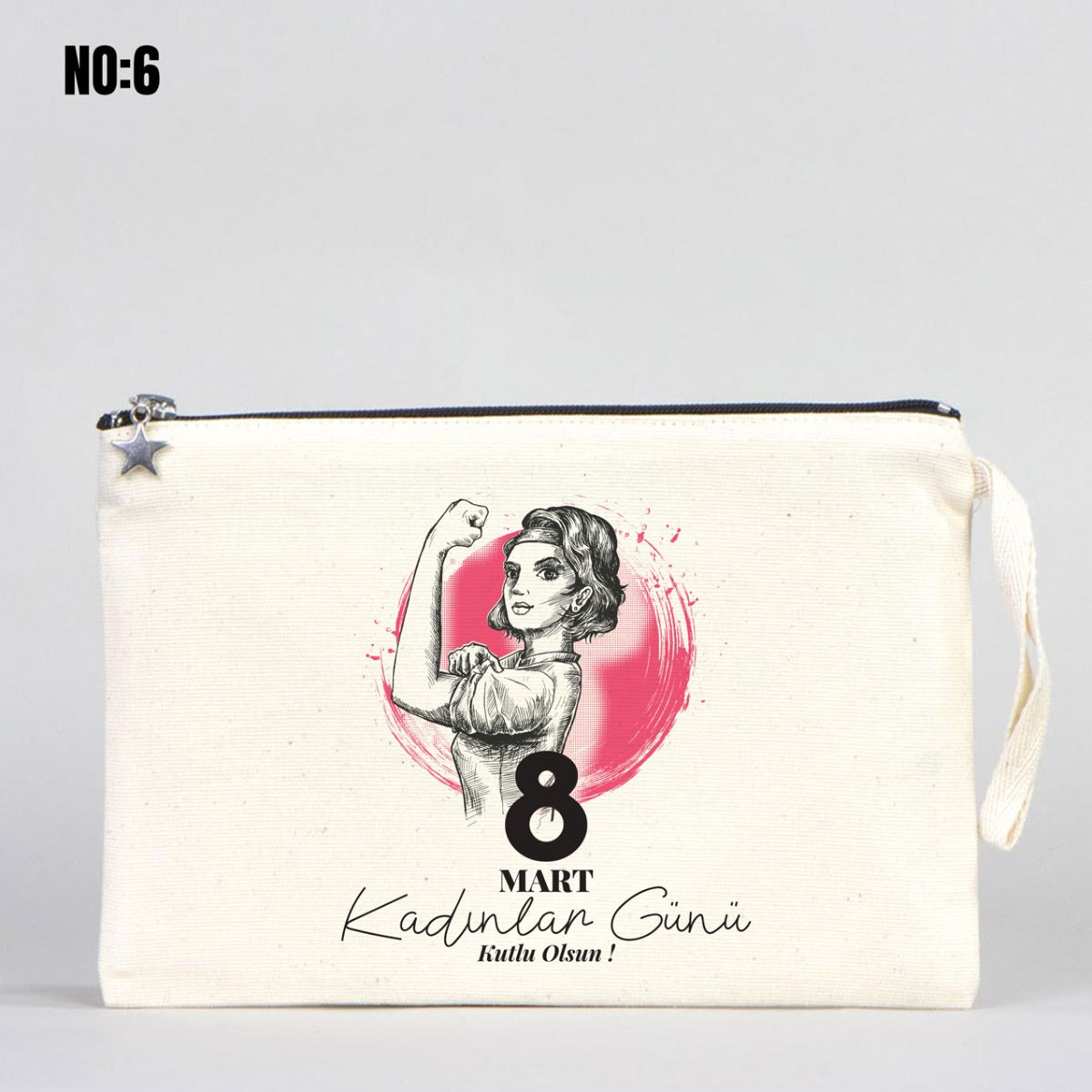 Kadınlar Günü Hediyesi Clutch Kanvas Çanta (25x18 cm) - istecanta.com