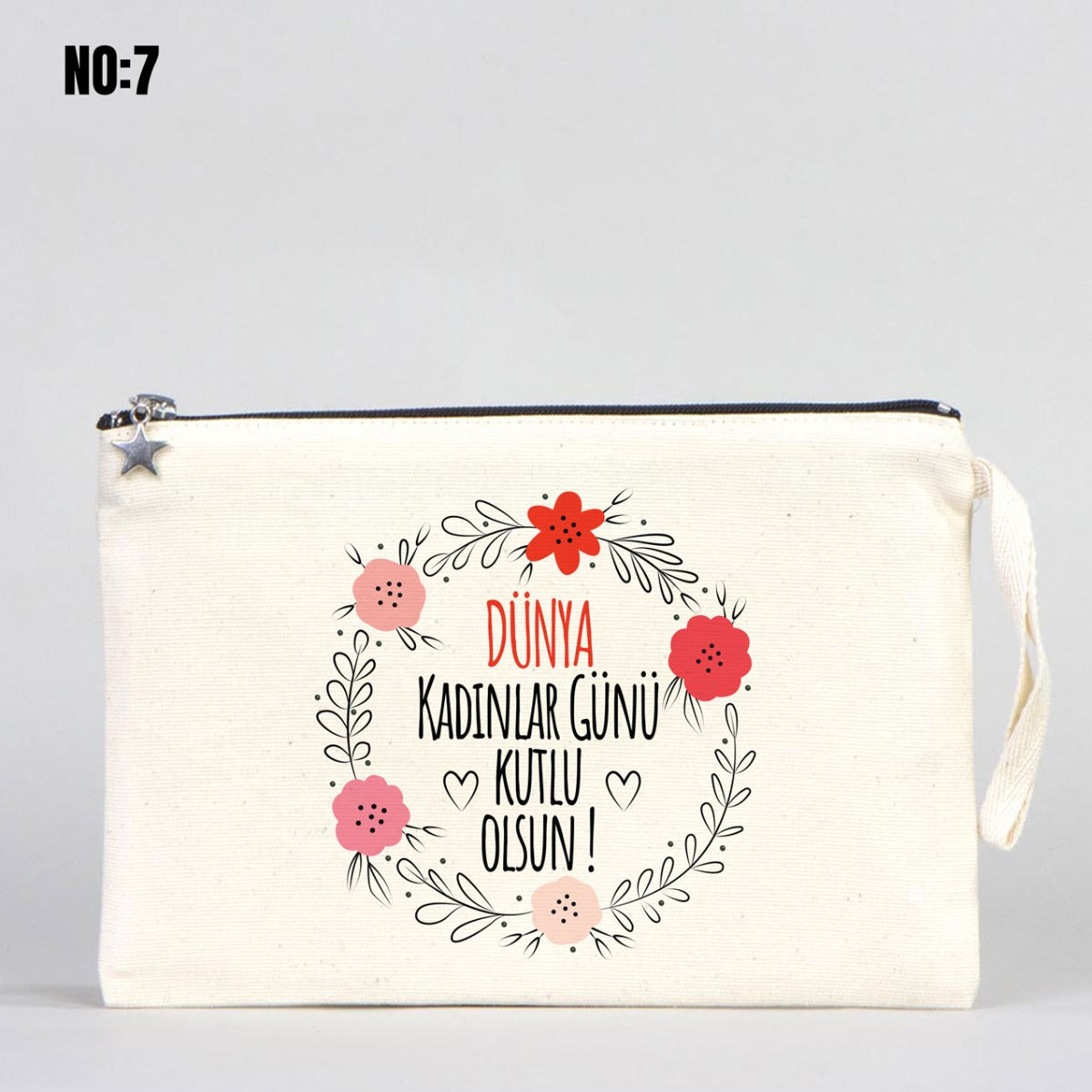 Kadınlar Günü Hediyesi Clutch Kanvas Çanta (25x18 cm) - istecanta.com