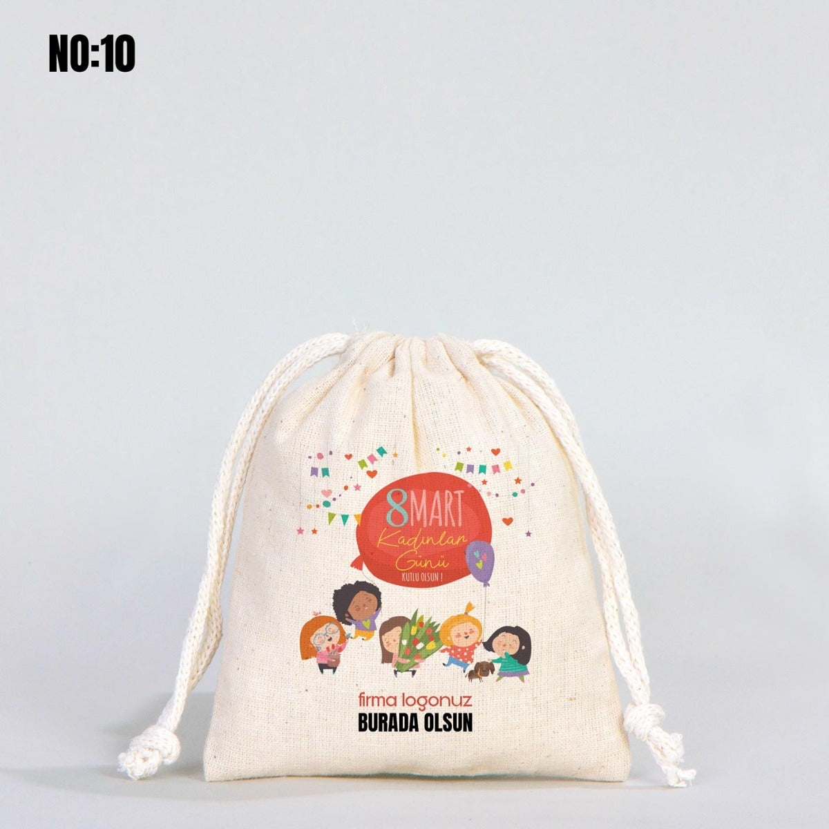 Kadınlar Günü Bez Kese 10x13 cm - istecanta.com