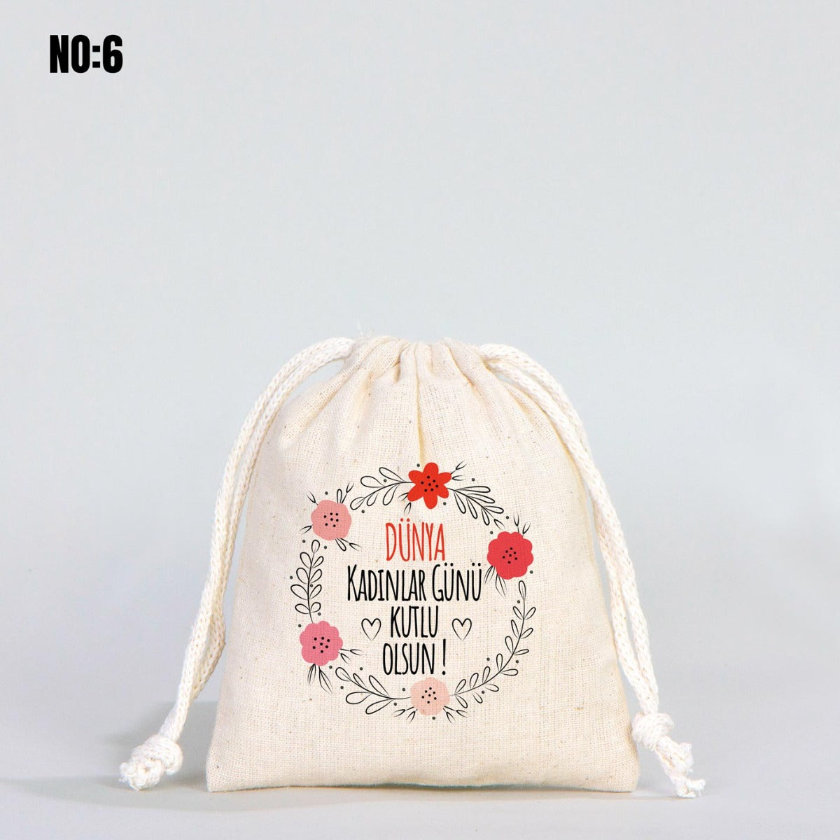 Kadınlar Günü Bez Kese 10x13 cm - istecanta.com
