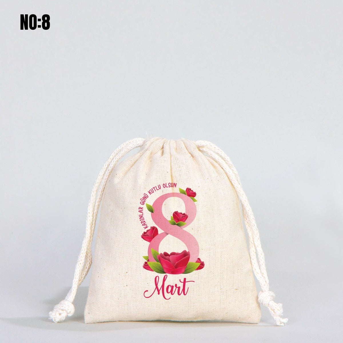 Kadınlar Günü Bez Kese 10x13 cm - istecanta.com