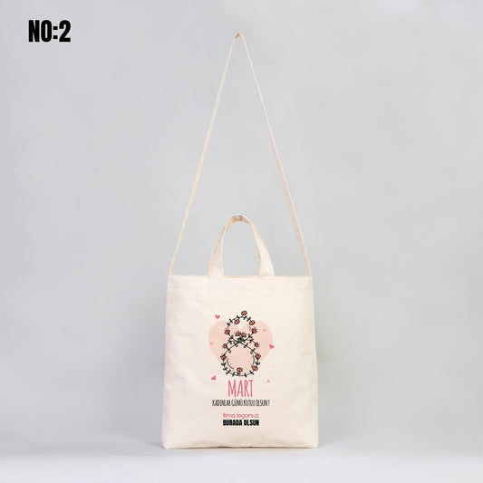 Kadınlar Günü Kanvas Çanta İç Cepli Cift Kulplu Cırtlı Körüklü - istecanta.com