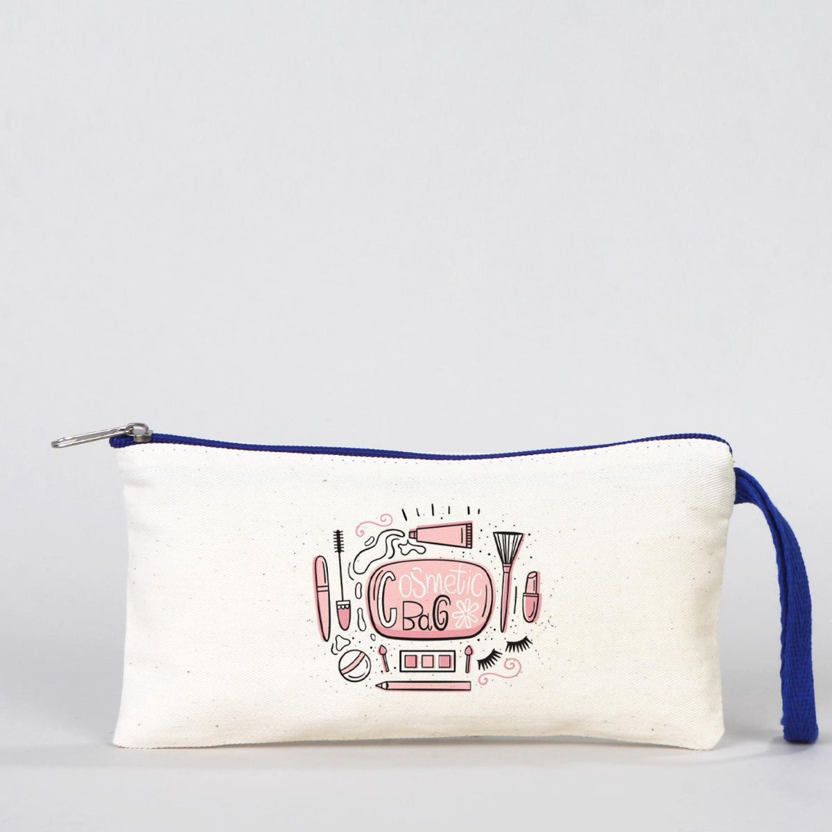 Bez Kalemlik Renkli Fermuar Saks Mavi-Özelleştirilebilir - istecanta.com