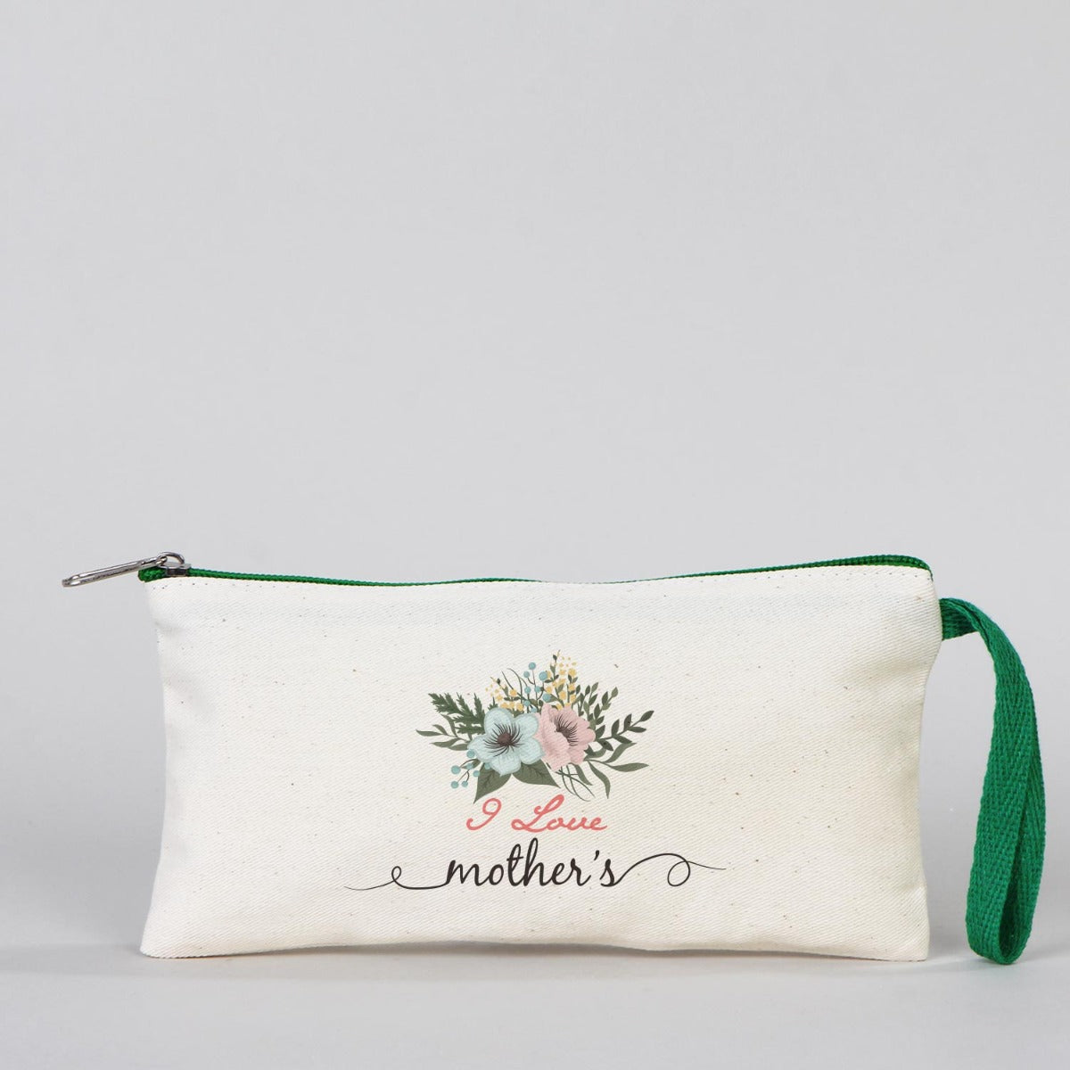 Bez Kalemlik Renkli Fermuar Yeşil - Özelleştirilebilir - istecanta.com