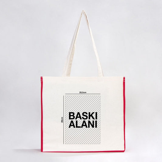 Classic Kanvas Çanta - Kırmızı Tam Körüklü 40x35x10 cm (Özelleştirilebilir) - istecanta.com
