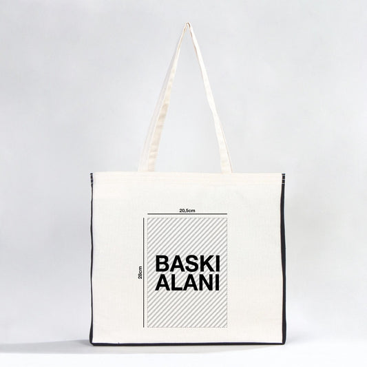 Classic Kanvas Çanta - Siyah Tam Körüklü 40x35x10 cm (Özelleştirilebilir) - istecanta.com