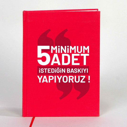 Kanvas Defter Kırmızı 14x20 cm (Özelleştirilebilir) - istecanta.com