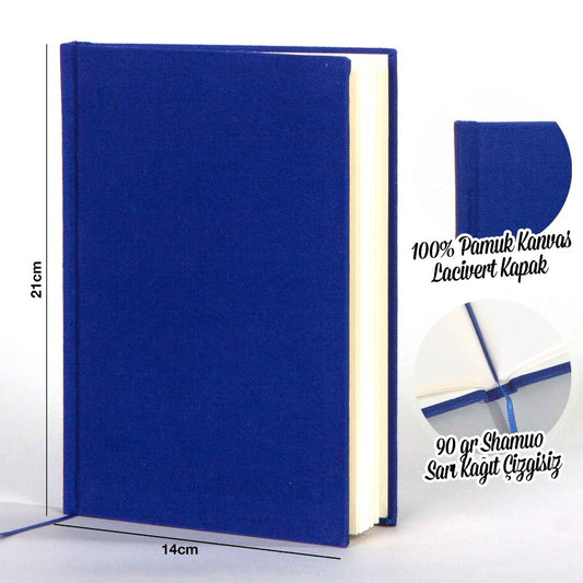 Kanvas Defter Lacivert 14x20 cm - istecanta.com