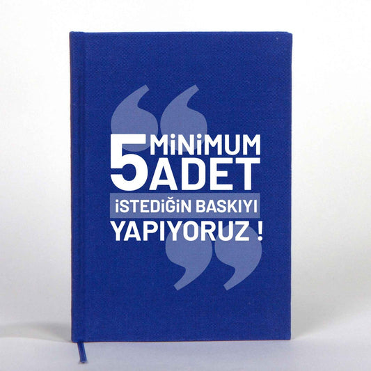Kanvas Defter Lacivert 14x20 cm (Özelleştirilebilir) - istecanta.com