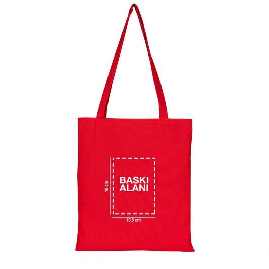 Kanvas Çanta Kırmızı 35 x 40 cm (Özelleştirilebilir) - istecanta.com