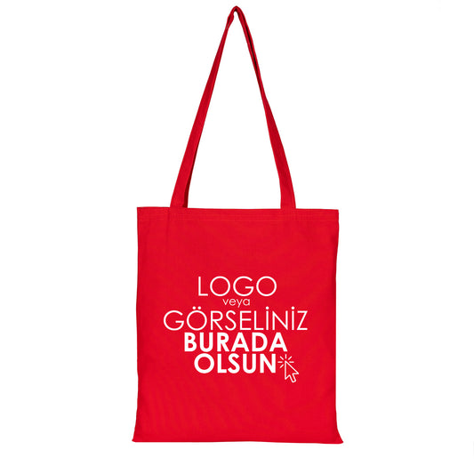 Kanvas Çanta Kırmızı 35 x 40 cm (Özelleştirilebilir) - istecanta.com