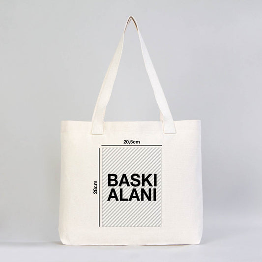 Modern Kanvas Çanta - Dıştan Örgü Kulp 45x35x8 cm (Özelleştirilebilir) - istecanta.com