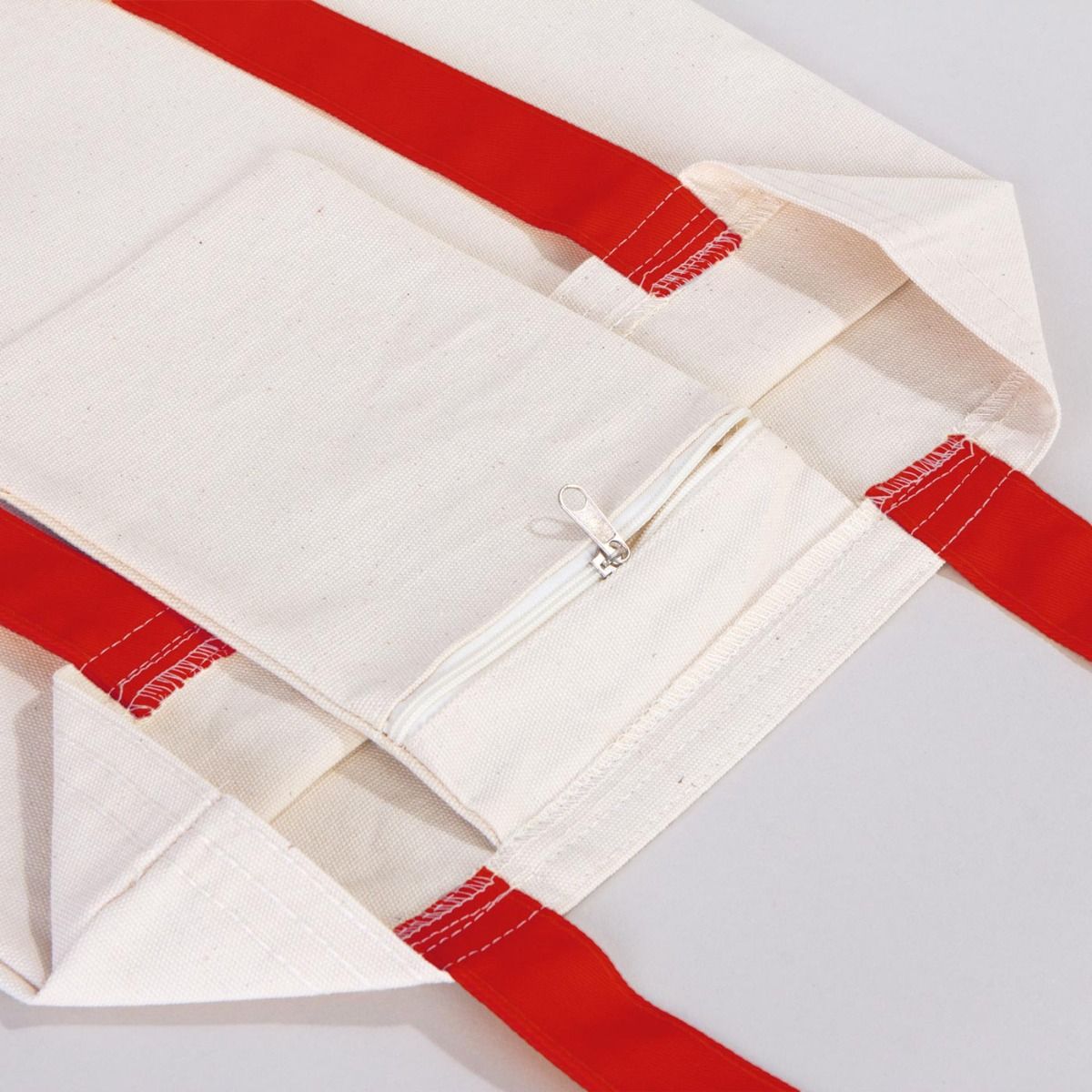 Kanvas Çanta Kırmızı Kulp - İç Cepli (Özelleştirilebilir) - istecanta.com