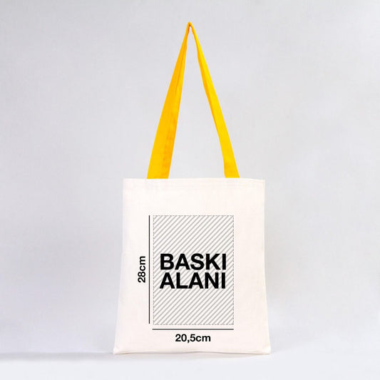 Kanvas Çanta Sarı Kulp - İç Cepli (Özelleştirilebilir) - istecanta.com