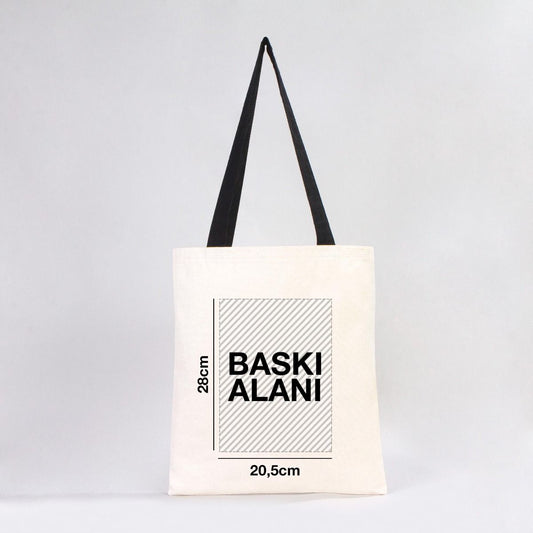 Kanvas Çanta Siyah Kulp - İç Cepli (Özelleştirilebilir) - istecanta.com