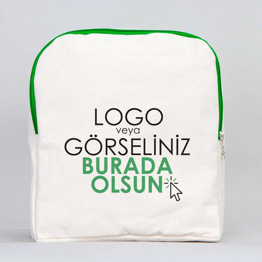 Yeşil VIP Kanvas Sırt Çantası (Özelleştirilebilir)