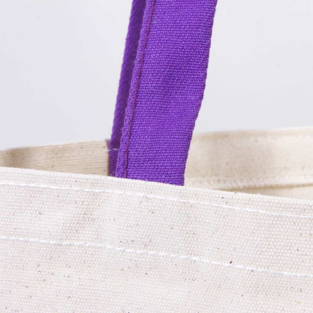 Kanvas Çanta Mor Kulp - İç Cepli - Anneler Gününe Özel - istecanta.com