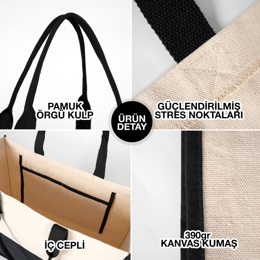 Kadınlar Günü Elite Kanvas Bez Çanta - 390gr - 45x35x19 cm (Özelleştirilebilir) - istecanta.com