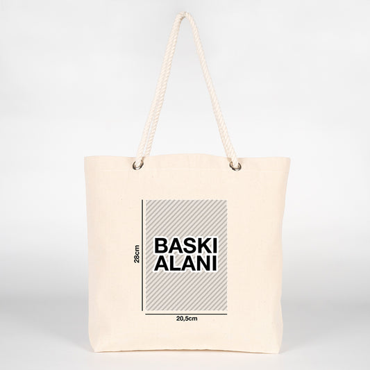 Dünya Kadınlar Günü Baskılı Kanvas Plaj Çantası - Halat Kulplu (Özelleştirilebilir) - istecanta.com