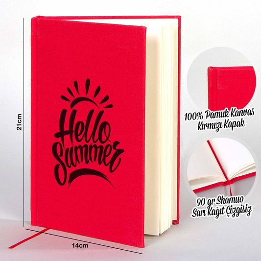 Kanvas Defter Kırmızı 14x20 cm (Özelleştirilebilir) - istecanta.com