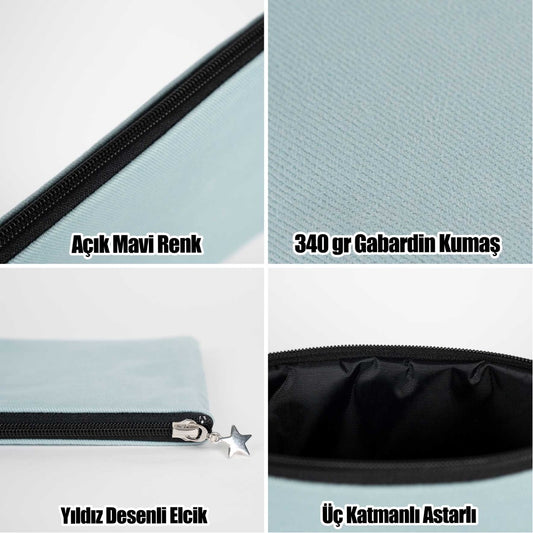 Clutch Çanta Açık Mavi (25x18 cm) Astarlı - istecanta.com