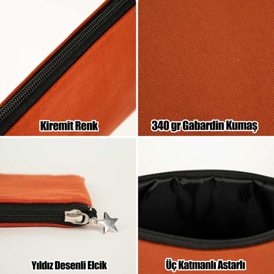 Clutch Çanta Kiremit (25x18 cm) Astarlı - istecanta.com