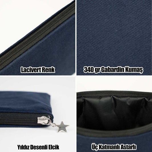 Clutch Çanta Lacivert (25x18 cm) Astarlı - istecanta.com