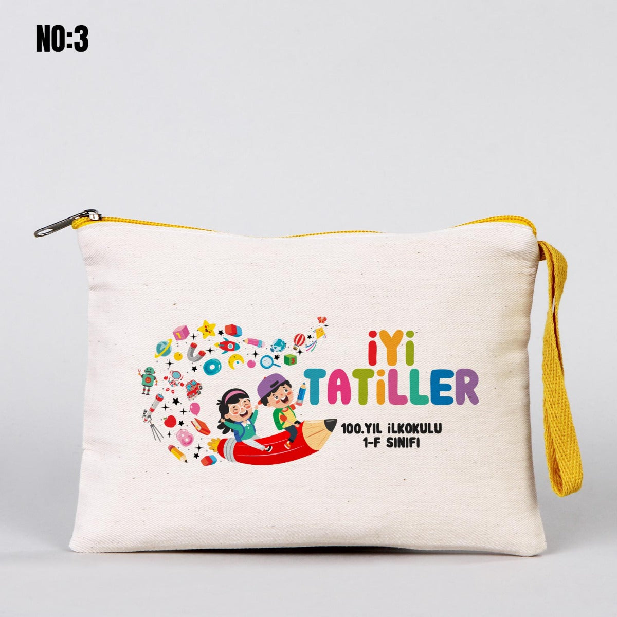 Karne Günü Renkli Fermuarlı Clutch - 21x15 cm (Özelleştirilebilir) - istecanta.com